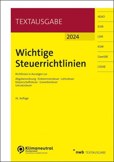 Wichtige Steuerrichtlinien