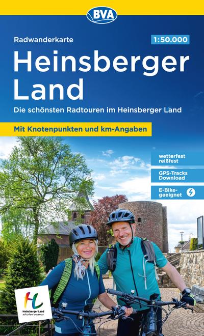 BVA Radwanderkarte Heinsberger Land 1:50.000, mit Knotenpunkten, reiß- und wetterfest, GPS-Tracks Download, E-Bike geeignet