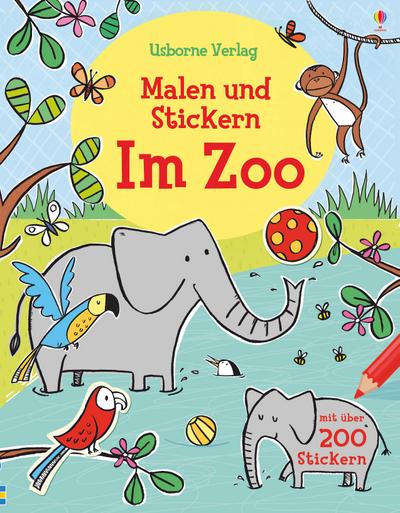 Malen und Stickern: Im Zoo