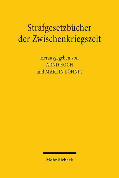 Strafgesetzbücher der Zwischenkriegszeit