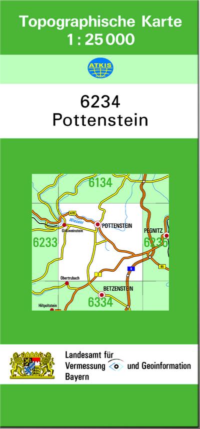 TK25 6234 Pottenstein: Topographische Karte 1:25000 (TK25