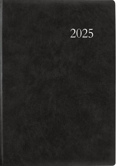 Terminbuch anthrazit 2025  - Bürokalender A4 (21x29,7 cm) - 1 Tag 1 Seite - Einband wattiert - Viertelstundeneinteilung 7:30 - 20 Uhr - 886-0021