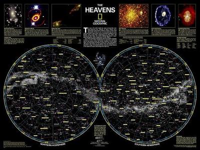 National Geographic Heavens Wall Map - Laminated (30.5 X 22.75 In)